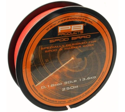 Леска плетеная PB Products SPOD & MARKER Braid Fluo Orange 0.18mm 250m