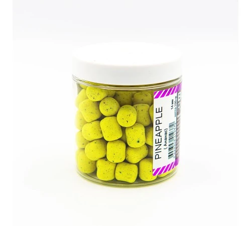 Бойлы нейтральной плавучести RHINO BAITS Pineapple (ананас + N-Butyric), 14 мм, банка 100 гр
