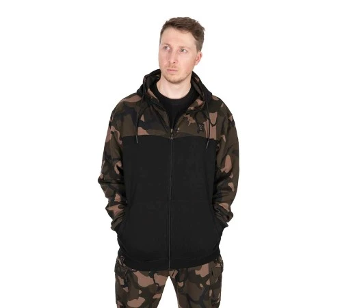 Толстовка с капюшоном Fox LW Black/Camo Split Zip Hoody