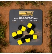 Плавающие насадки PB Products Zig Dumbell - 8mm - Black/Yellow - 8шт