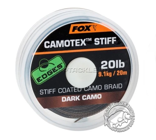 Поводковый материал в оплетке Fox EDGES Camotex Stiff Dark Camo 20lb 20m