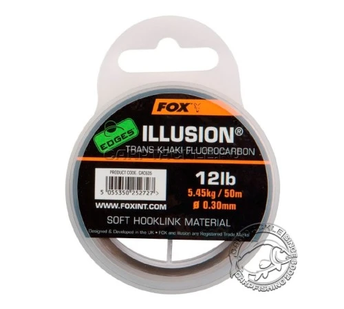 Флюорокарбоновый материал Fox EDGES Illusion Trans Khaki 16lb 0.35mm 50m