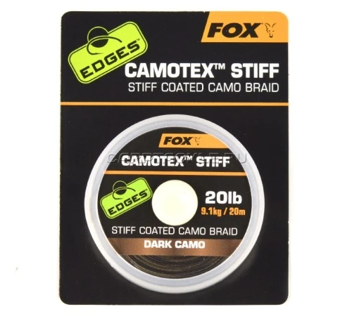 Поводковый материал в оплетке Fox EDGES Camotex Stiff Dark Camo 20lb 20m